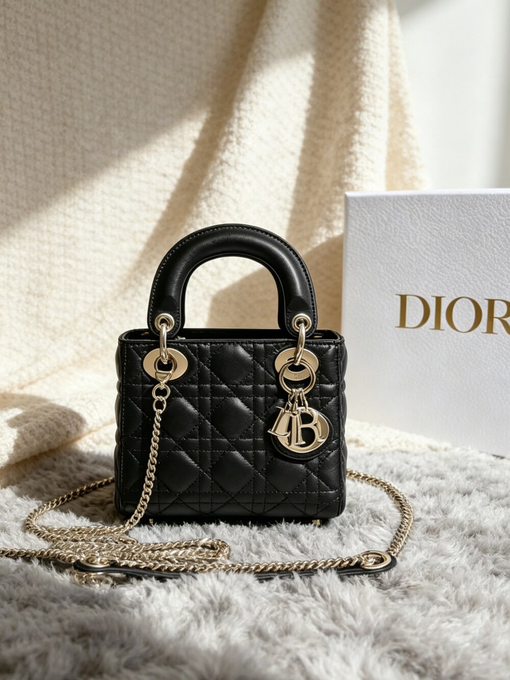 Mini Lady Dior Bag Black Cannage Lambskin
